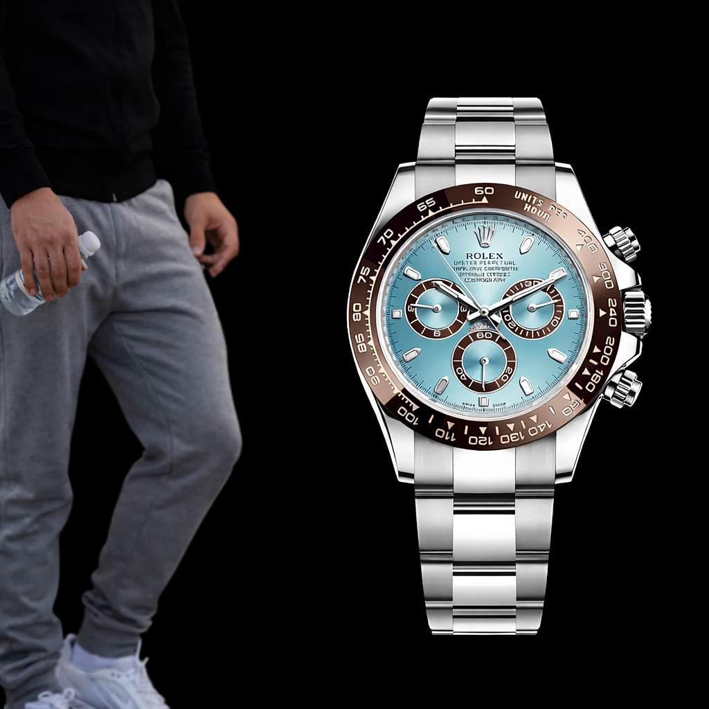 RLX [DAYTONA] SKY BLUE BROWN SILVER STEEL WATCH
