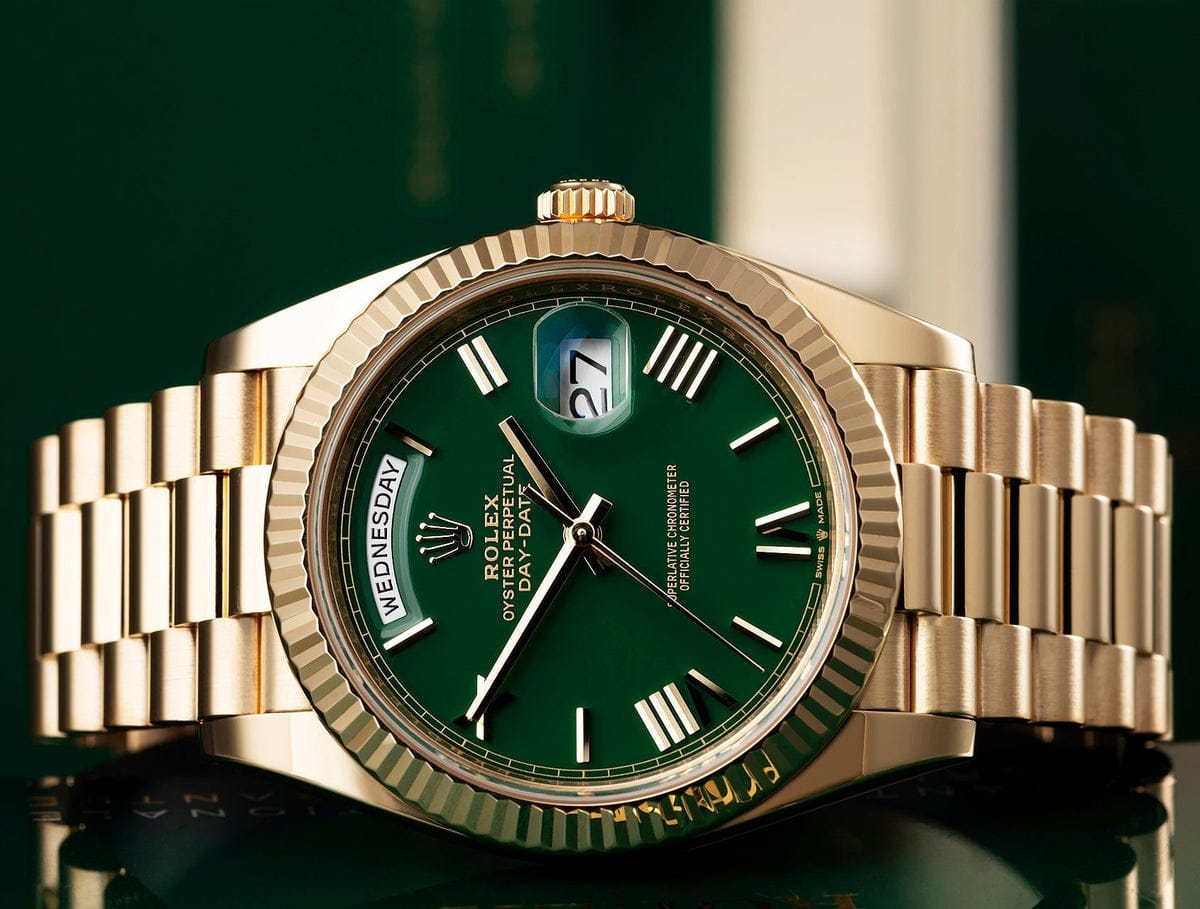 Day-Date 40 Gold Green Ombre Roman Numeral Dial