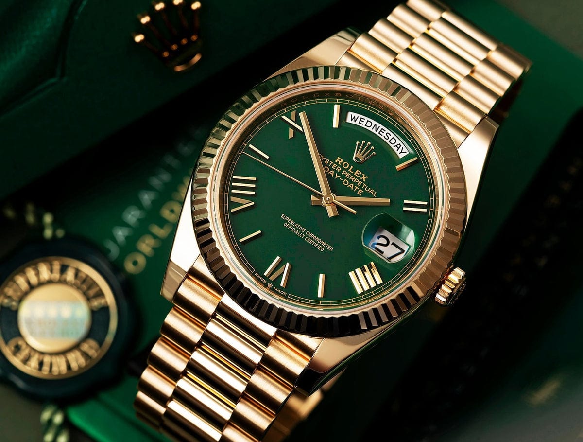 Day-Date 40 Gold Green Ombre Roman Numeral Dial